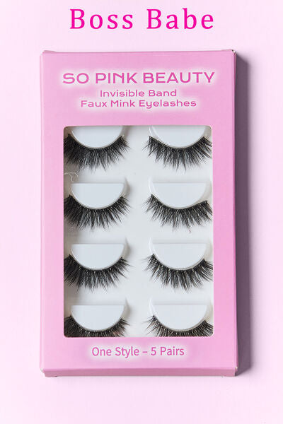 SO PINK BEAUTY Faux Mink Eyelashes 5 Pairs - Brinxx Couture