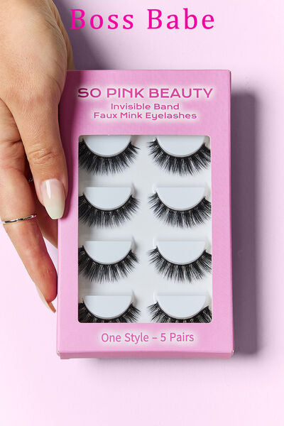 SO PINK BEAUTY Faux Mink Eyelashes 5 Pairs - Brinxx Couture