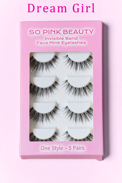 SO PINK BEAUTY Faux Mink Eyelashes 5 Pairs - Brinxx Couture