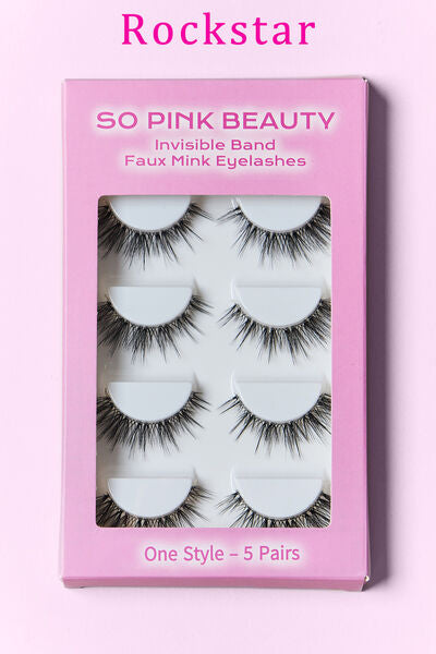 SO PINK BEAUTY Faux Mink Eyelashes 5 Pairs - Brinxx Couture