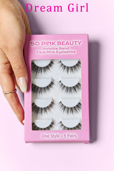 SO PINK BEAUTY Faux Mink Eyelashes 5 Pairs - Brinxx Couture