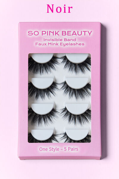 SO PINK BEAUTY Faux Mink Eyelashes 5 Pairs - Brinxx Couture