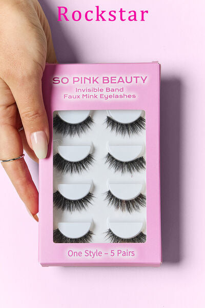 SO PINK BEAUTY Faux Mink Eyelashes 5 Pairs - Brinxx Couture