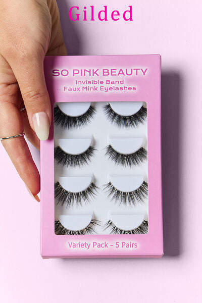 SO PINK BEAUTY Faux Mink Eyelashes Variety Pack 5 Pairs - Brinxx Couture