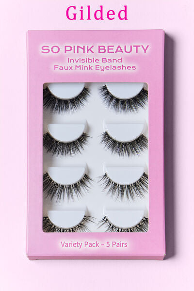 SO PINK BEAUTY Faux Mink Eyelashes Variety Pack 5 Pairs - Brinxx Couture