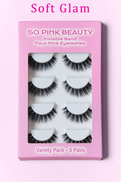 SO PINK BEAUTY Mink Eyelashes 5 Pairs - Brinxx Couture