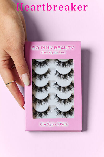 SO PINK BEAUTY Mink Eyelashes 5 Pairs - Brinxx Couture