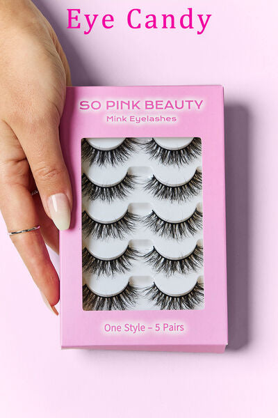 SO PINK BEAUTY Mink Eyelashes 5 Pairs - Brinxx Couture