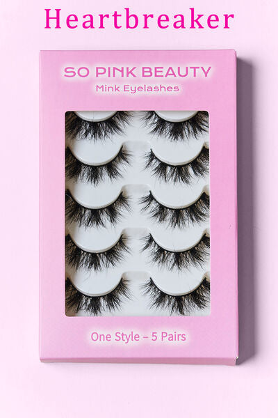 SO PINK BEAUTY Mink Eyelashes 5 Pairs - Brinxx Couture