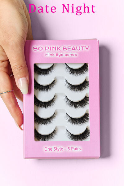 SO PINK BEAUTY Mink Eyelashes 5 Pairs - Brinxx Couture