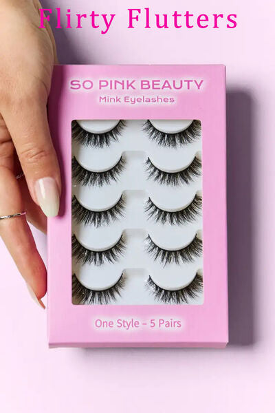 SO PINK BEAUTY Mink Eyelashes 5 Pairs - Brinxx Couture