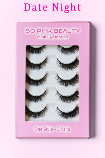 SO PINK BEAUTY Mink Eyelashes 5 Pairs - Brinxx Couture