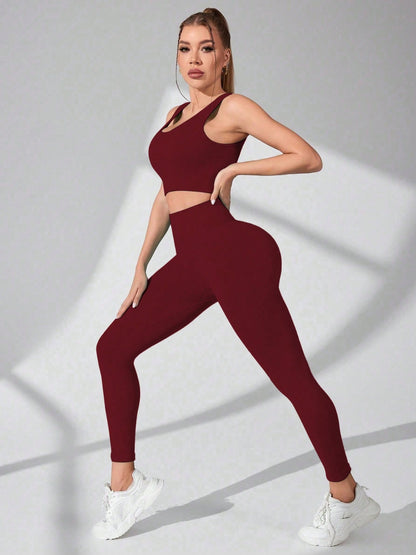 Scoop Neck Wide Strap Top and Pants Active Set - Brinxx Couture