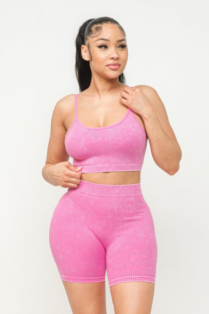 Seamless Tank Top And Shorts Set - Brinxx Couture