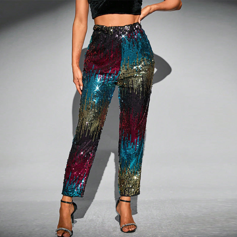 Sequin High Waist Party Pants - Brinxx Couture