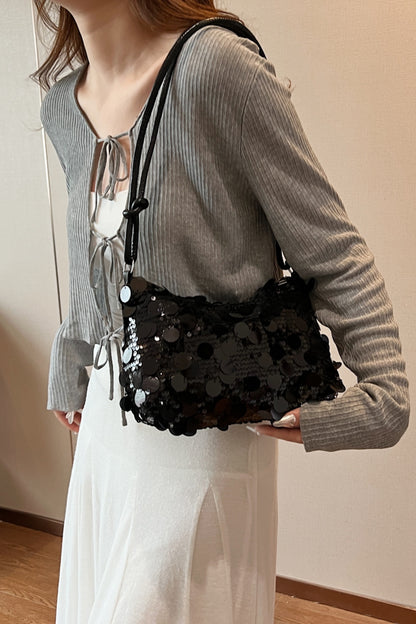 A stylish Sequin Knotted Straps Shoulder Bag for women. this piece adds a touch of elegance to your outfit - Brinxx Couture