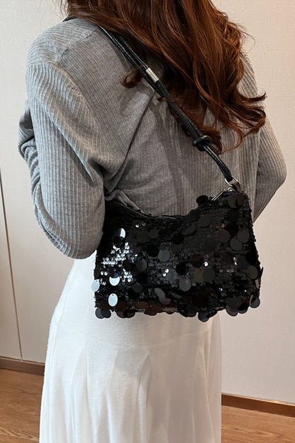 A stylish Sequin Knotted Straps Shoulder Bag for women. this piece adds a touch of elegance to your outfit - Brinxx Couture