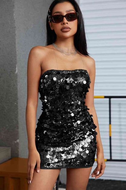 Sequin Strapless Mini Dress - Brinxx Couture