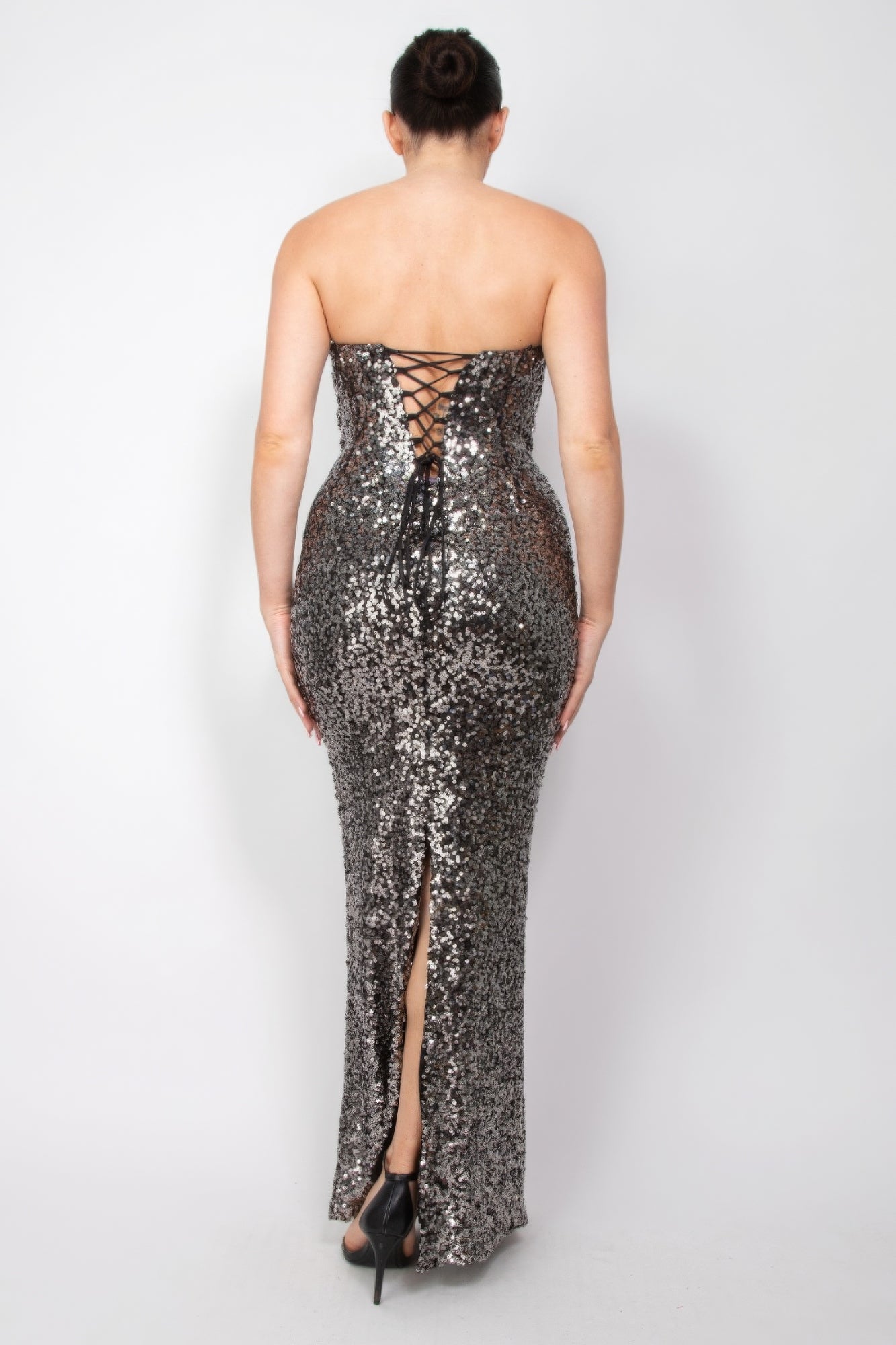 Sequin V-bar Crisscross Tube Dress - Brinxx Couture