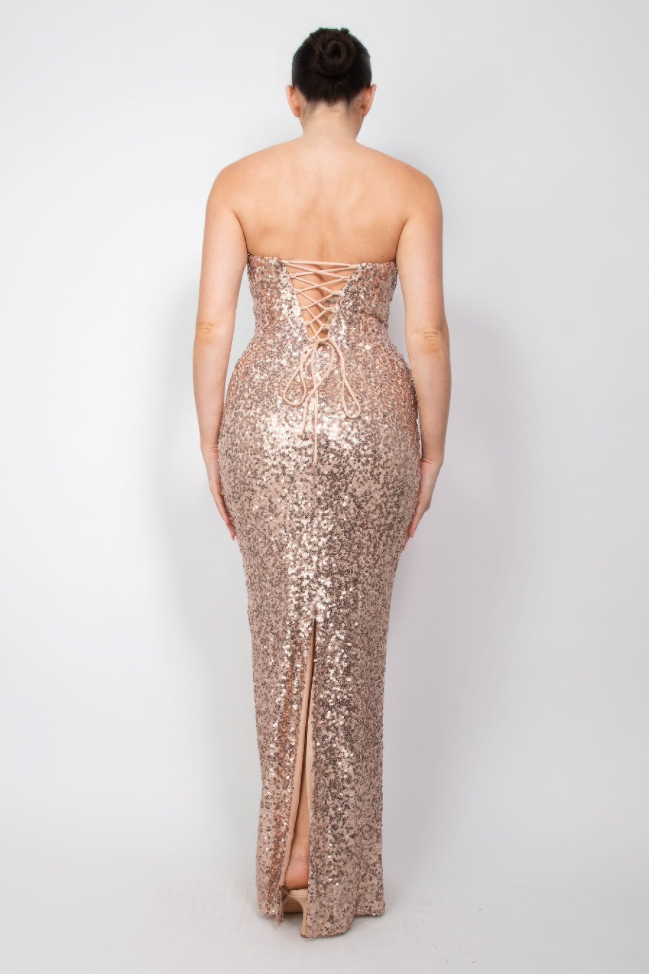 Sequin V-bar Crisscross Tube Dress - Brinxx Couture