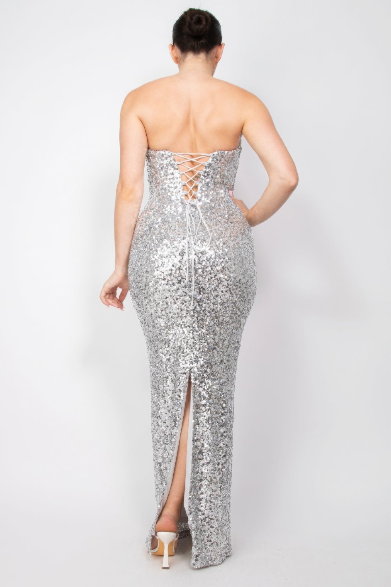 Sequin V-bar Crisscross Tube Dress - Brinxx Couture