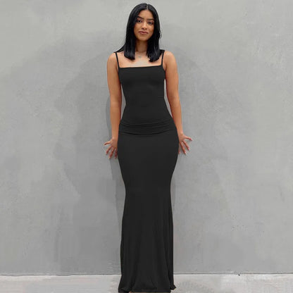 Sexy Satin Slip Sleeveless Backless Maxi Dress - Brinxx Couture