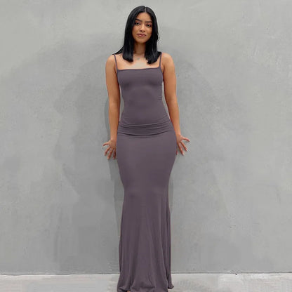 Sexy Satin Slip Sleeveless Backless Maxi Dress - Brinxx Couture