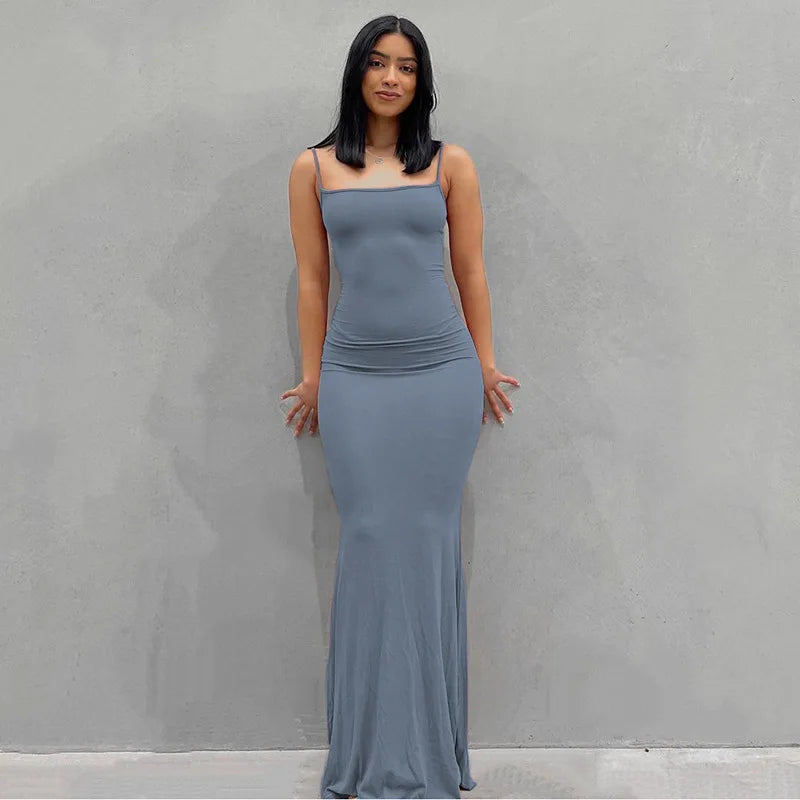 Sexy Satin Slip Sleeveless Backless Maxi Dress - Brinxx Couture