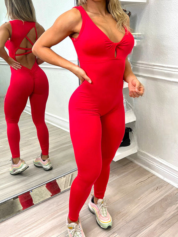 Sexy backless yoga jumpsuit - Brinxx Couture