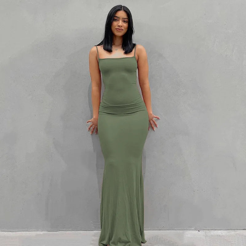 Sexy Satin Slip Sleeveless Backless Maxi Dress - Brinxx Couture