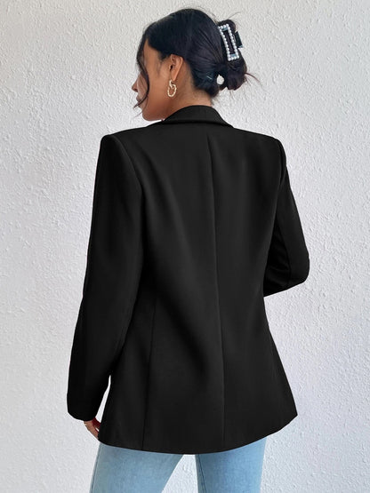 Shawl Collar Long Sleeve Blazer - Brinxx Couture