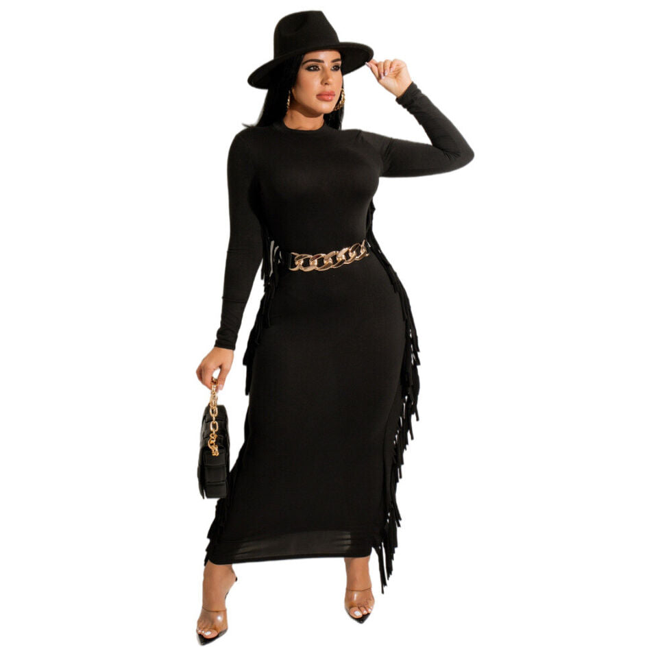 Side Tassel Bodycon Dress - Brinxx Couture