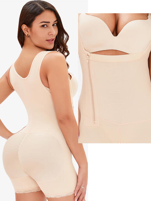 Side Zip Up Wide Strap Shapewear - Brinxx Couture