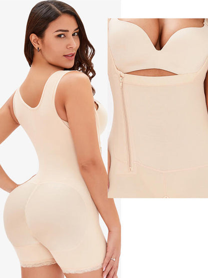 Side Zip Up Wide Strap Shapewear - Brinxx Couture