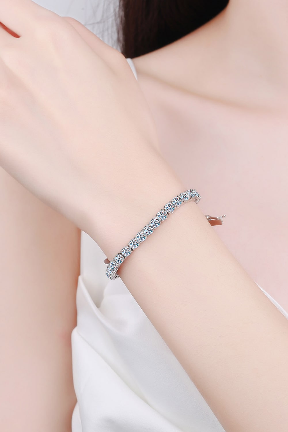 Silver Moissanite Tennis Bracelet - Brinxx Couture