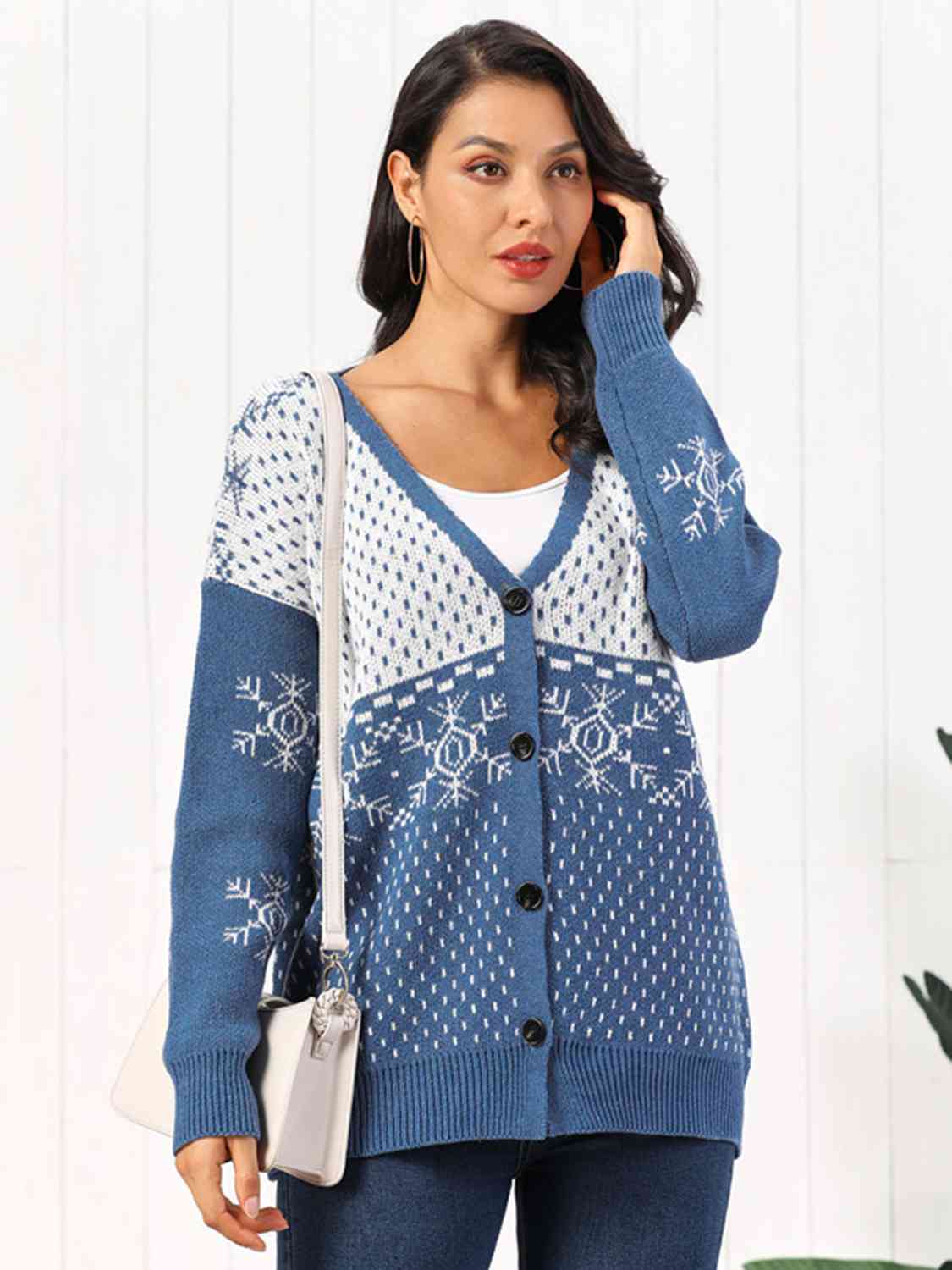 Snowflake Button Down Cardigan - Brinxx Couture