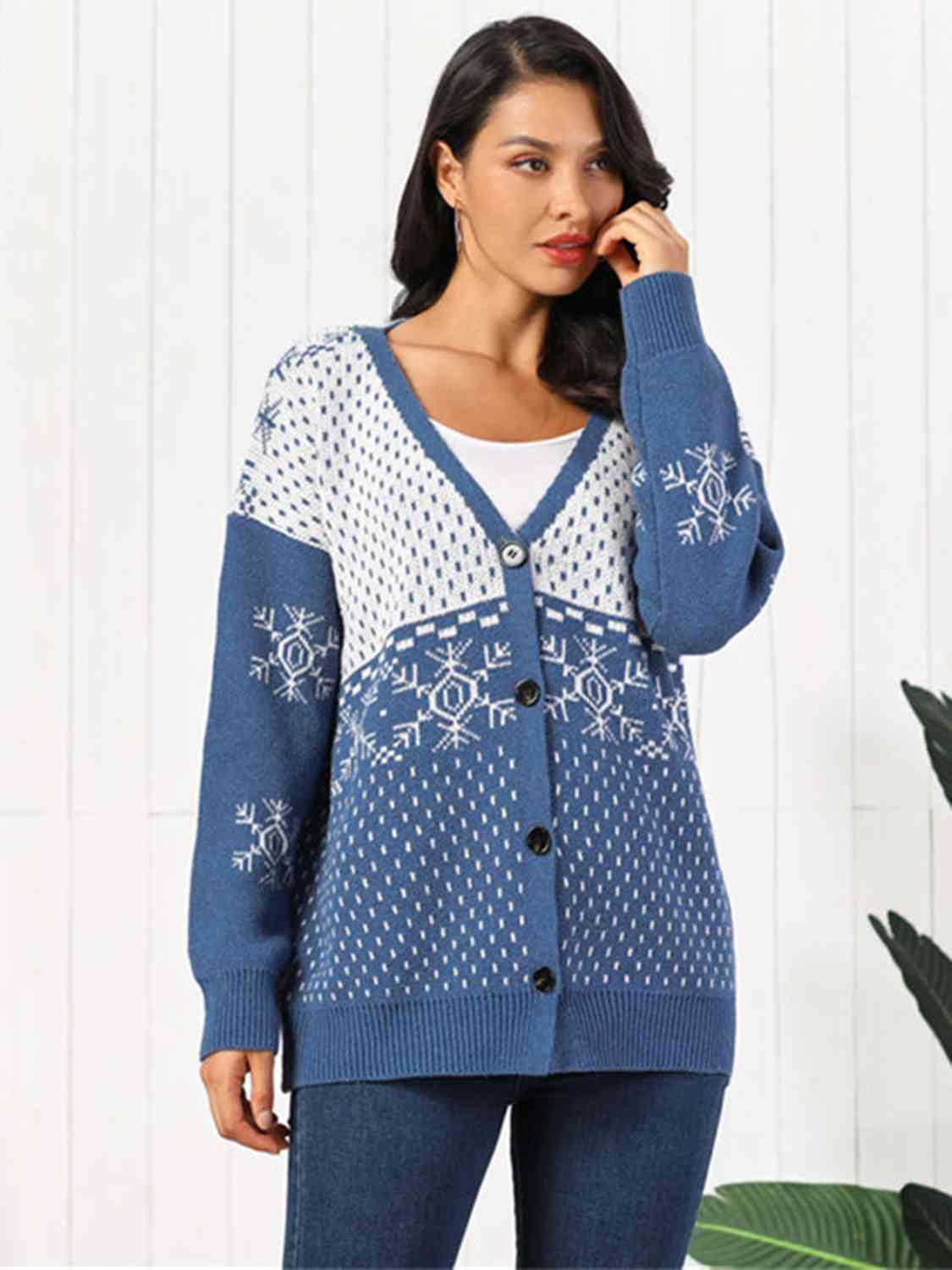 Snowflake Button Down Cardigan - Brinxx Couture