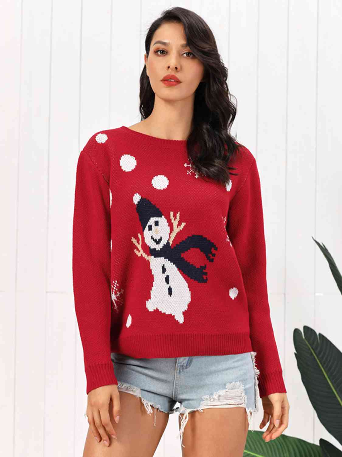 Snowman Round Neck Sweater - Brinxx Couture