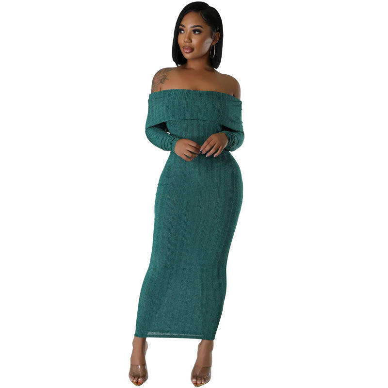 Solid Ribbed Midi Dress - Brinxx Couture