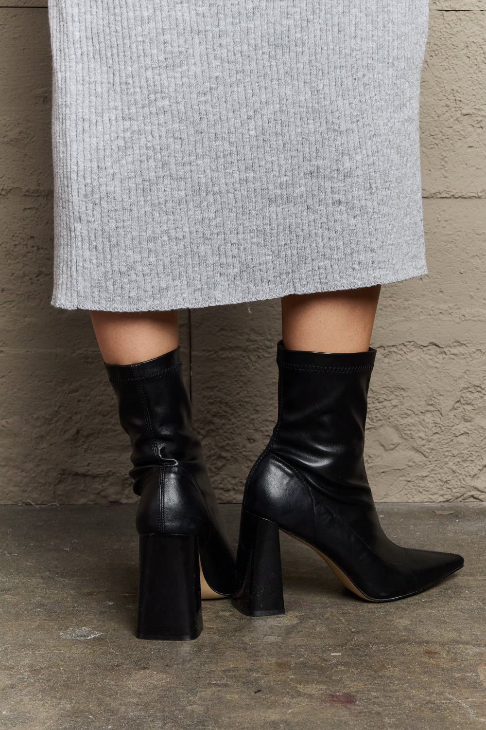 Stacy Block Heel Sock Boots - Brinxx Couture