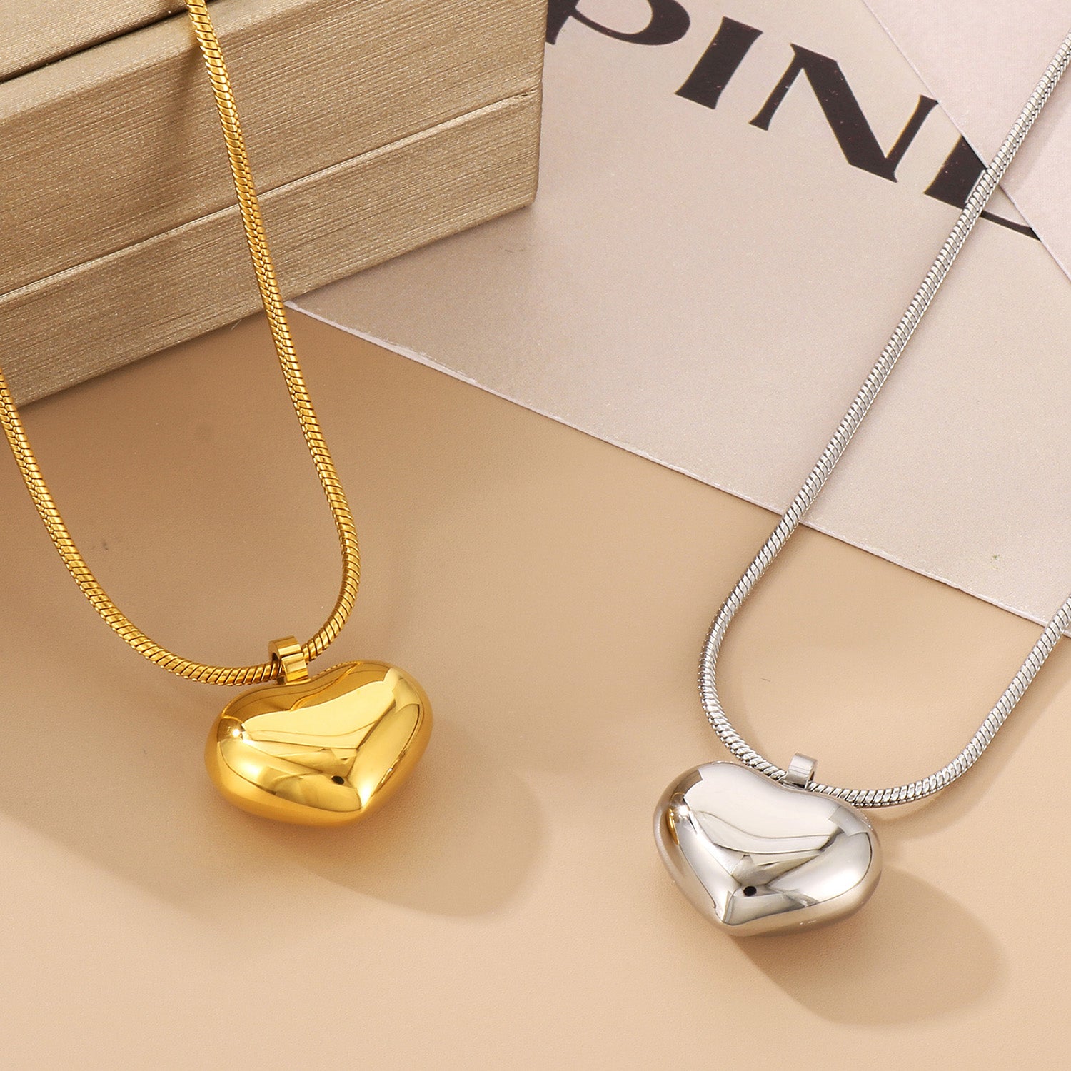 Stainless Steel Heart Pendant Necklace - Brinxx Couture