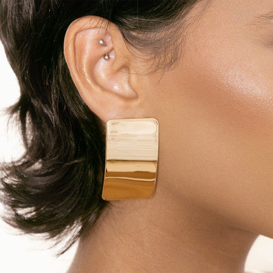 Stainless Steel Rectangle Earring - Brinxx Couture