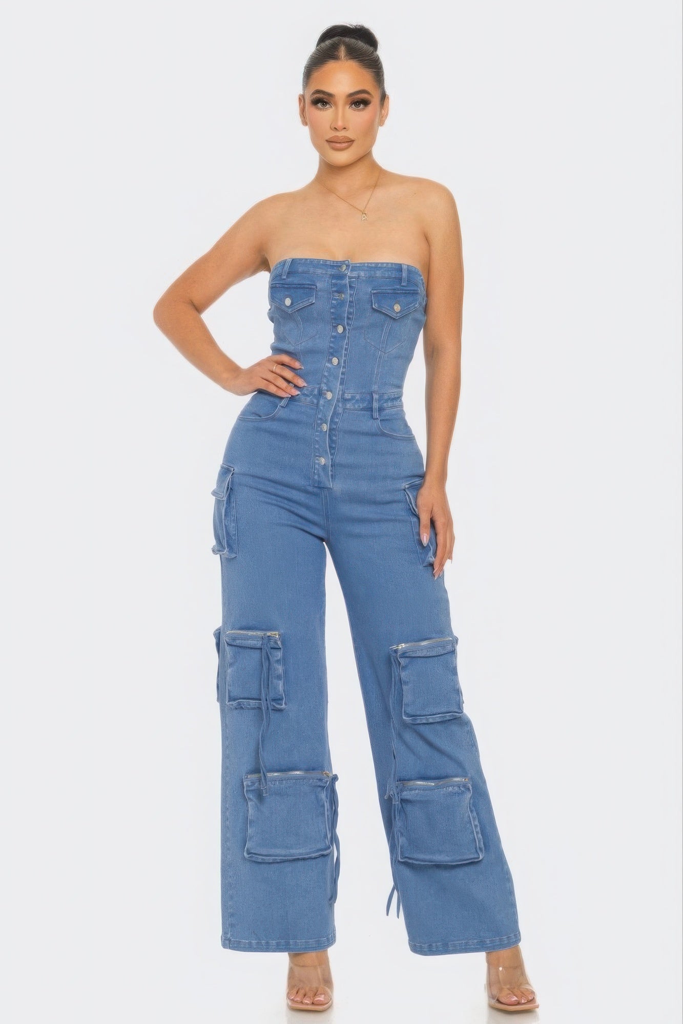 Stretch Denim Jumpsuit - Brinxx Couture