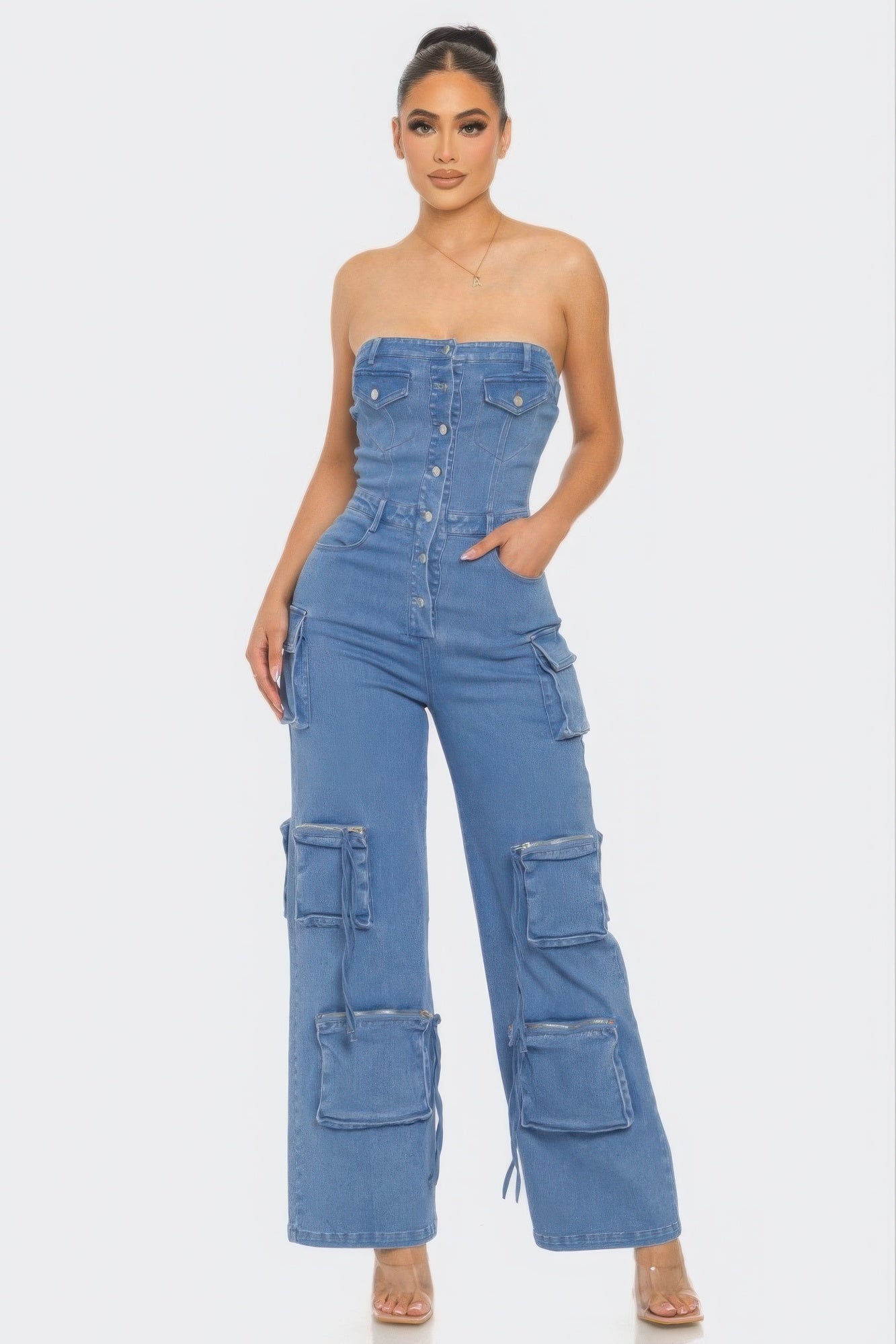 Stretch Denim Jumpsuit - Brinxx Couture