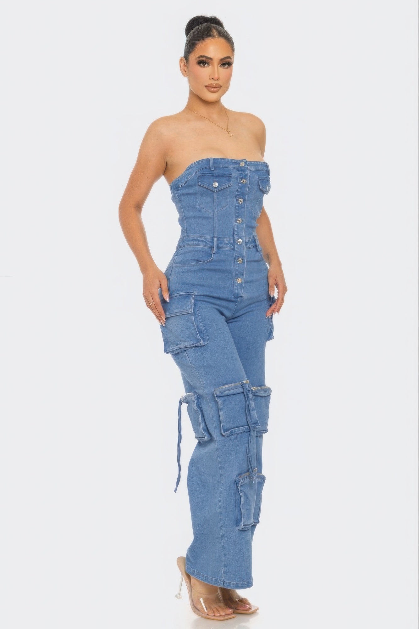 Stretch Denim Jumpsuit - Brinxx Couture