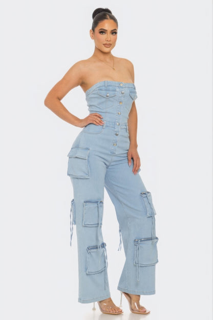 Stretch Denim Jumpsuit - Brinxx Couture