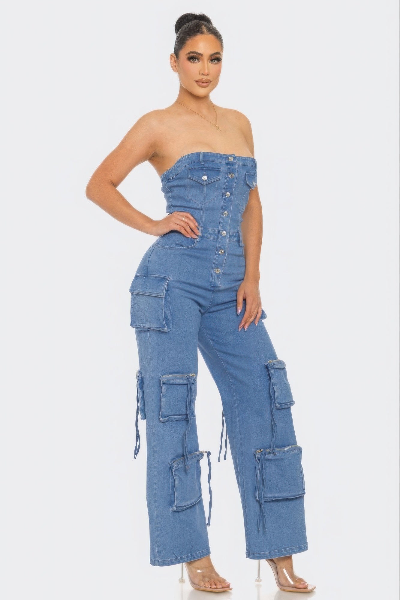 Stretch Denim Jumpsuit - Brinxx Couture