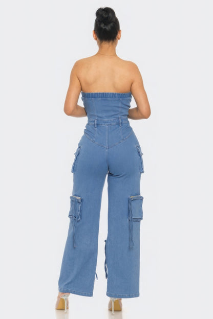 Stretch Denim Jumpsuit - Brinxx Couture