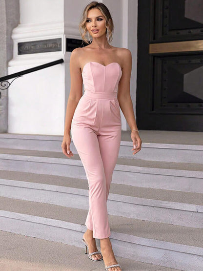 Sweetheart Neck Sleeveless Jumpsuit - Brinxx Couture