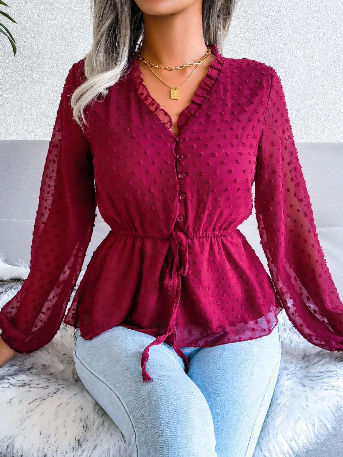 Swiss Dot Blouse - Brinxx Couture